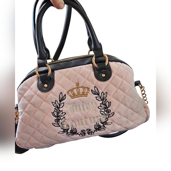 Juicy Couture Diamond Quilted  Light Pink,with the Brown Trimmed, Embrodered. - Picture 7 of 9